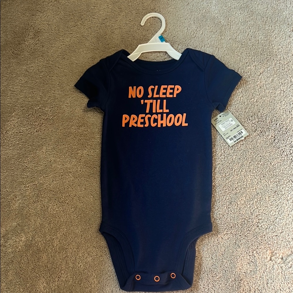 No Sleep Till Preschool Onesie 24 Months
